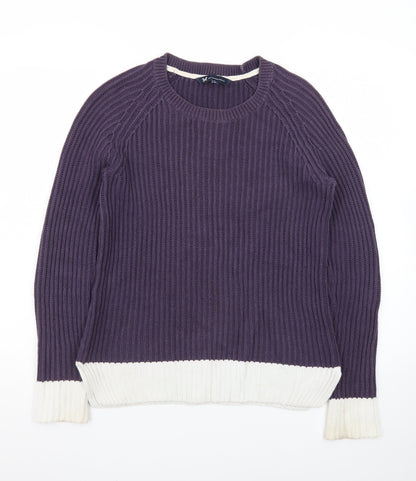Crew Clothing Women Purple Crew Neck Knit Jumper Size 8
