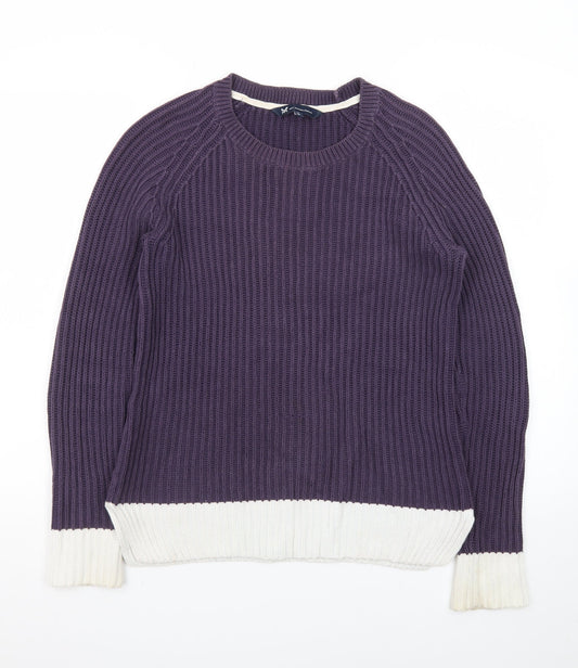 Crew Clothing Women Purple Crew Neck Knit Jumper Size 8