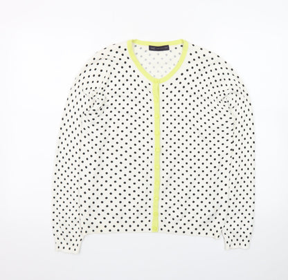 Marks and Spencer Women's White Polka Dot Cardigan Size 14