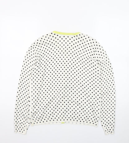 Marks and Spencer Women's White Polka Dot Cardigan Size 14