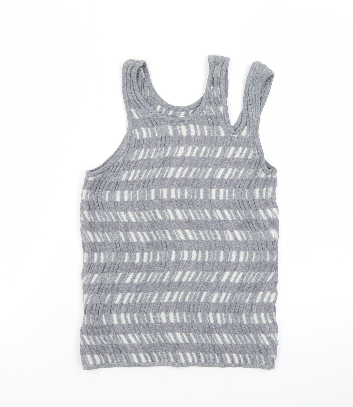 Collusion Women’s Grey Knit Striped Tank Top Size S