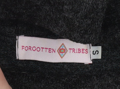 Forgotten Tribes Women Charcoal Black Asymmetrical Roll Neck Jumper Size S