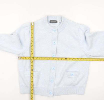 Mint Velvet Women's Blue Crew Neck Button Cardigan M