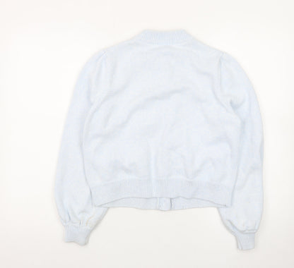 Mint Velvet Women's Blue Crew Neck Button Cardigan M