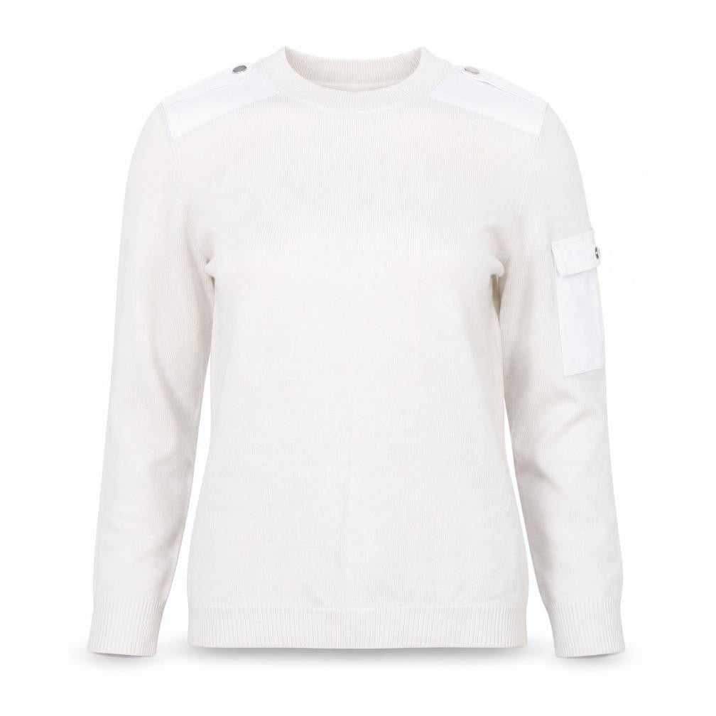 Ted Baker Women Ivory Crew Neck Cotton Pullover Jumper Size 10