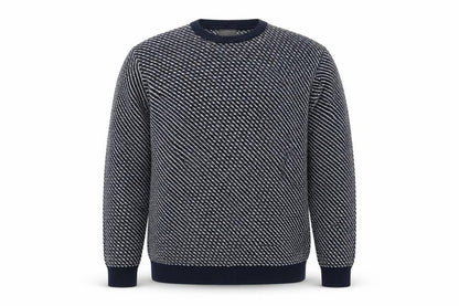 Limited Edition Men's Blue Cotton Blend Crew Neck Pullover XXL