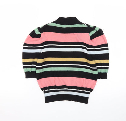 BCBGGeneration Women's Multicoloured Striped Mock Neck Jumper Size S