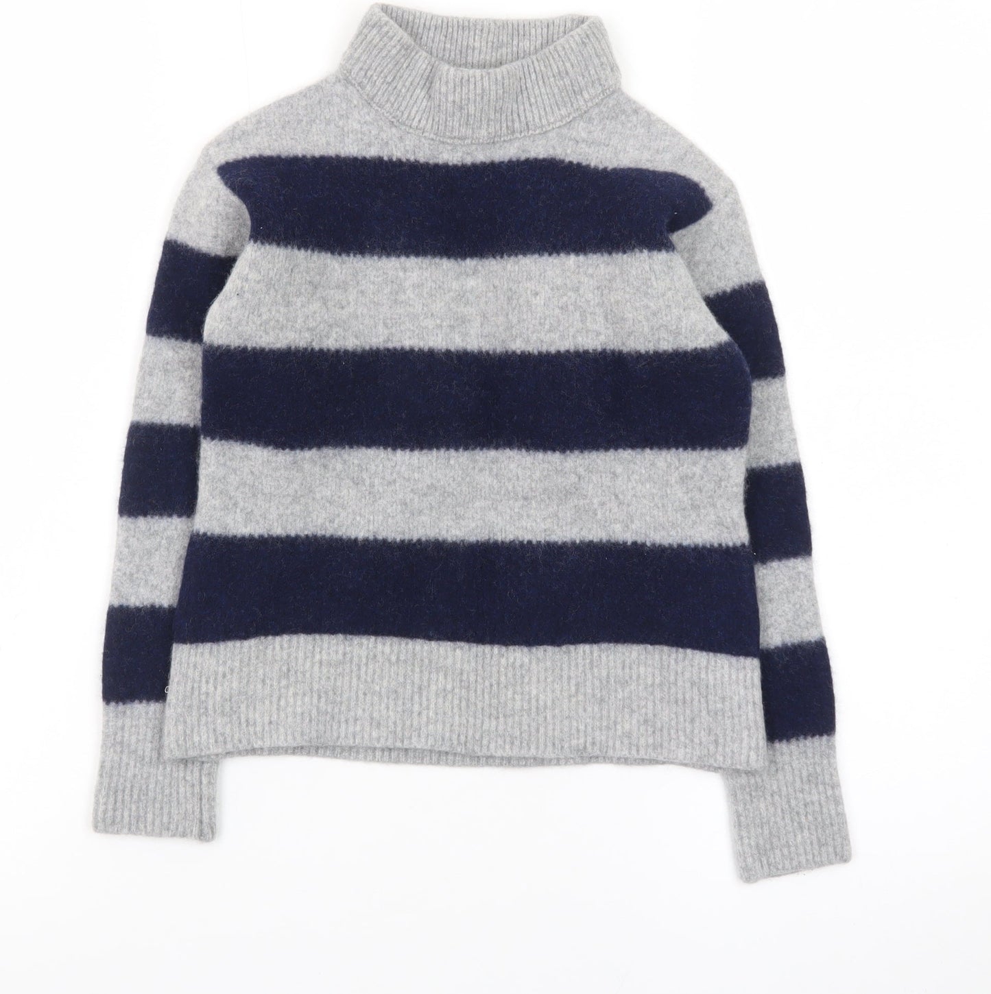 Uniqlo x Comptoir des Cotonniers Womens Grey XS Striped Roll Neck Jumper