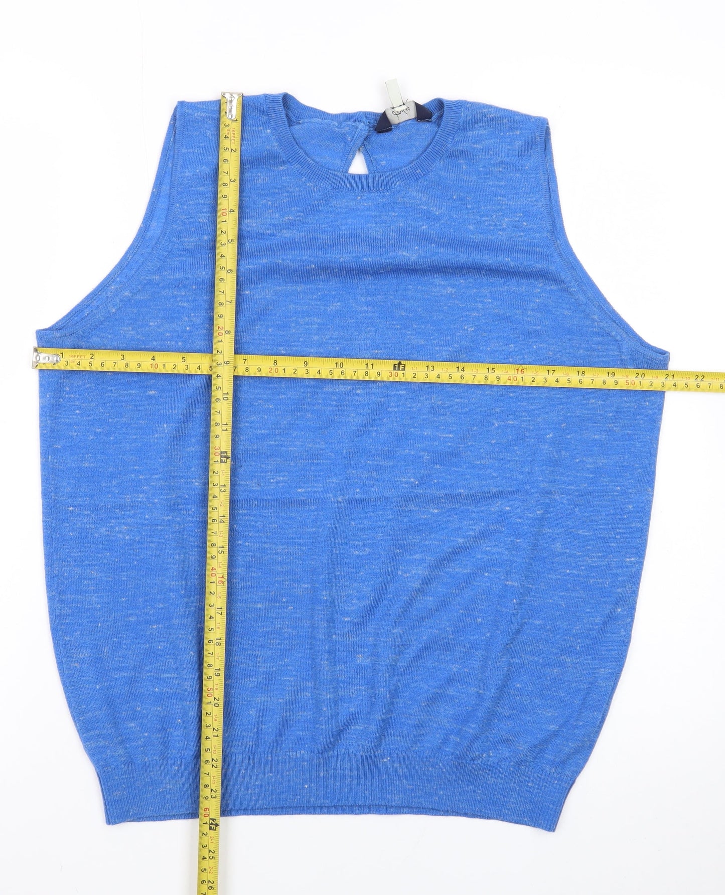 Joules Women's Blue Sleeveless Knit Vest Jumper Size 16