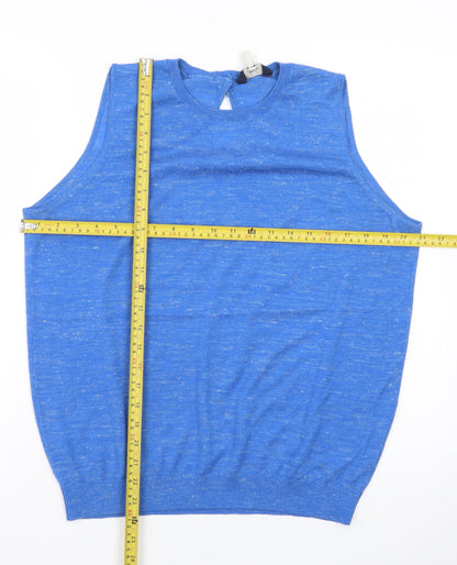 Joules Women's Blue Sleeveless Knit Vest Jumper Size 16