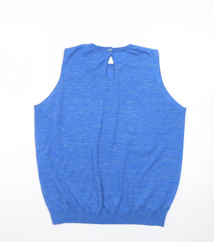 Joules Women's Blue Sleeveless Knit Vest Jumper Size 16