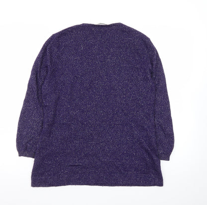 Windsmoor Women's Purple Glitter Long Sleeve Jumper Small