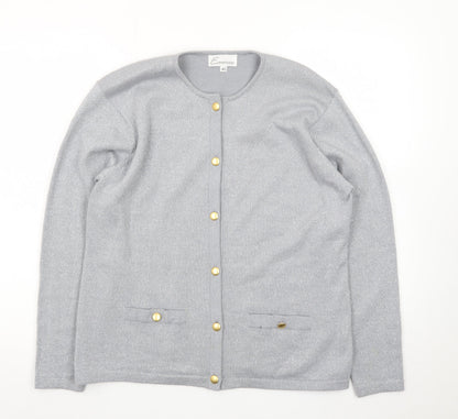 Emreco Women's Grey Wool Blend Button Cardigan Size 18