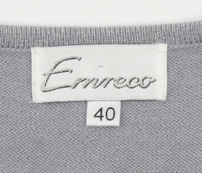 Emreco Women's Grey Wool Blend Button Cardigan Size 18
