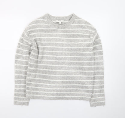 Marks and Spencer Women’s Grey Striped Knit Pullover Jumper Size S
