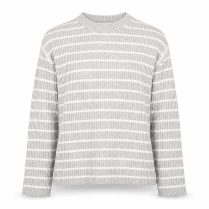 Marks & Spencer Women’s Grey Striped Knit Pullover Jumper Size S