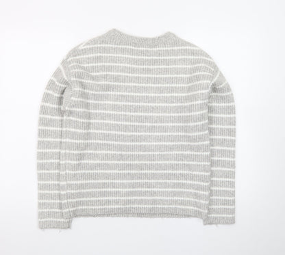 Marks and Spencer Women’s Grey Striped Knit Pullover Jumper Size S