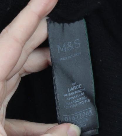 Marks and Spencer Womens Black Wool Beaded Pullover Jumper Size L