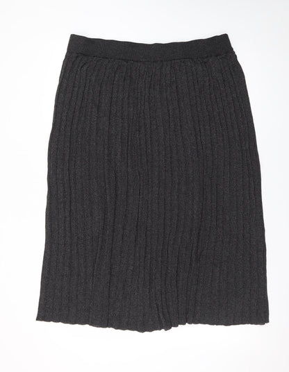 F&F Women’s Grey Pleated Knit Midi Skirt Size 20