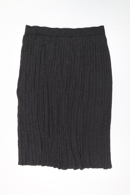 F&F Women’s Grey Pleated Knit Midi Skirt Size 20
