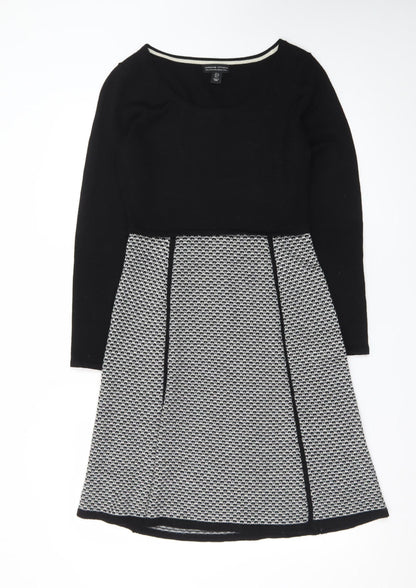 Adrienne Vittadini Women's Black Wool A-Line Dress Size S