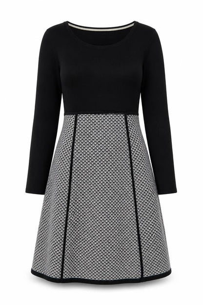 Adrienne Vittadini Women's Black Wool A-Line Dress Size S