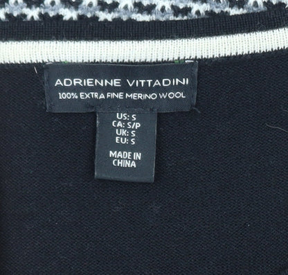 Adrienne Vittadini Women's Black Wool A-Line Dress Size S