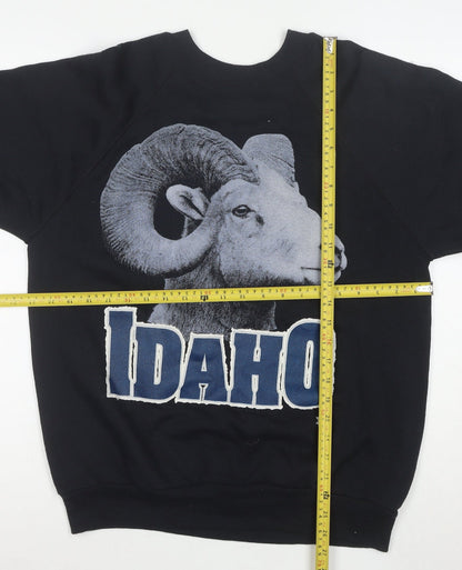 Tultex Men's Black Idaho Graphic Animal Print Sweatshirt Large