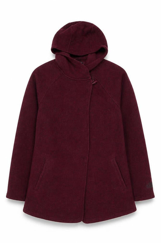 The North Face Women's Red Hooded Fleece Soft Shell Jacket L