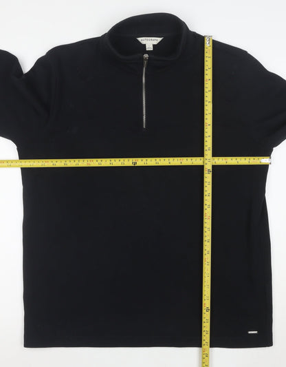 Marks and Spencer Autograph Men's Black L 1/2 Zip Fleece Sweatshirt