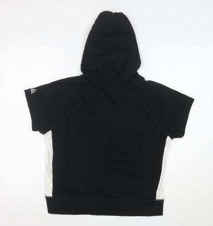 Reebok Womens Black Short Sleeve Hooded Pullover Hoodie Size M