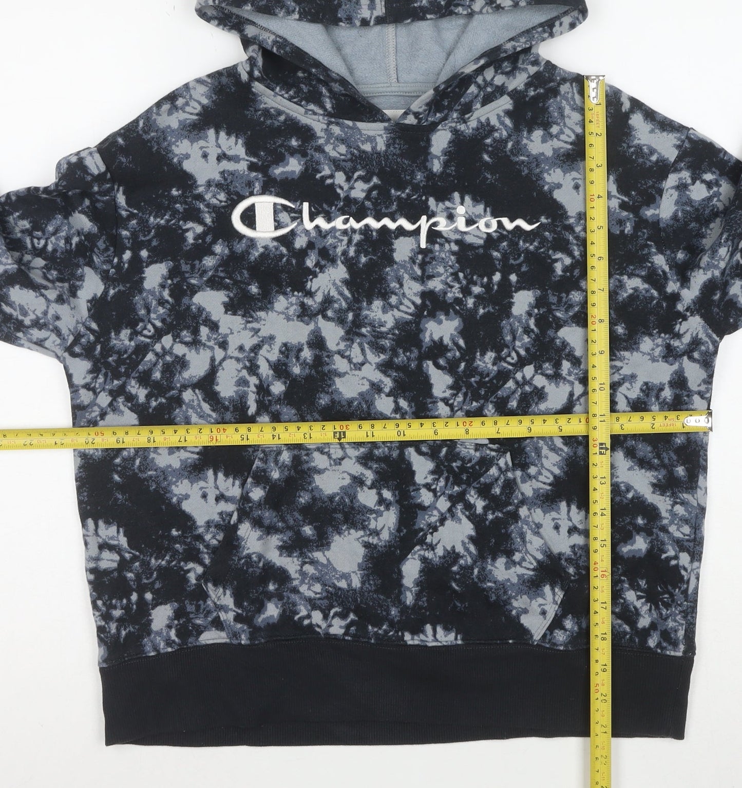 Champion Men’s Black Tie Dye Pullover Hoodie S Regular Fit