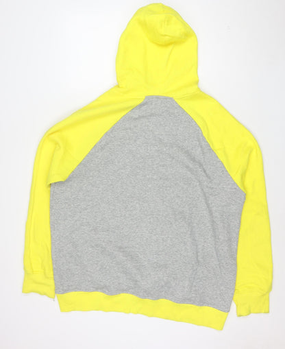 Hurley Men's XL Grey & Yellow Pullover Hoodie with Logo
