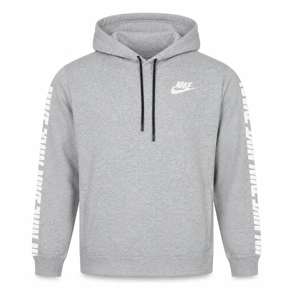 Nike Men's Grey Pullover Hoodie Size M Sportswear Logo Style