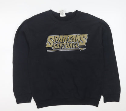 Gildan Men's Black Spartans Softball Sweatshirt Size S Pullover