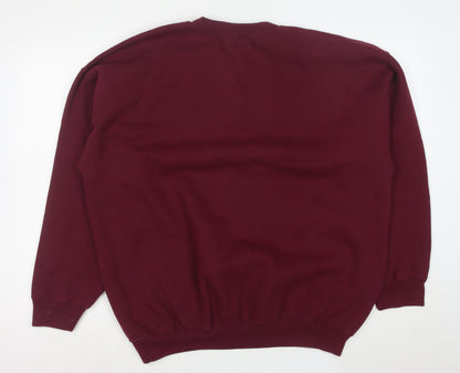 Gildan Womens Burgundy Graphic Sweatshirt XL Heavyweight Cotton Blend