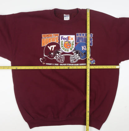 Gildan Womens Burgundy Graphic Sweatshirt XL Heavyweight Cotton Blend
