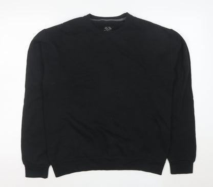 Fruit of the Loom Men's Black M Crew Neck Pullover Fleece Sweatshirt