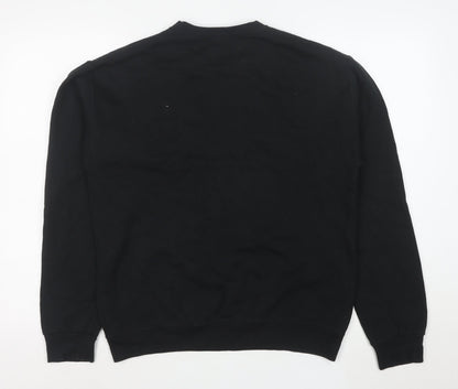 Fruit of the Loom Men's Black M Crew Neck Pullover Fleece Sweatshirt