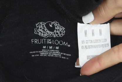 Fruit of the Loom Men's Black M Crew Neck Pullover Fleece Sweatshirt