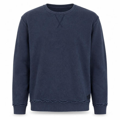 Markham Men's Blue Cotton Crew Neck Pullover Sweatshirt L
