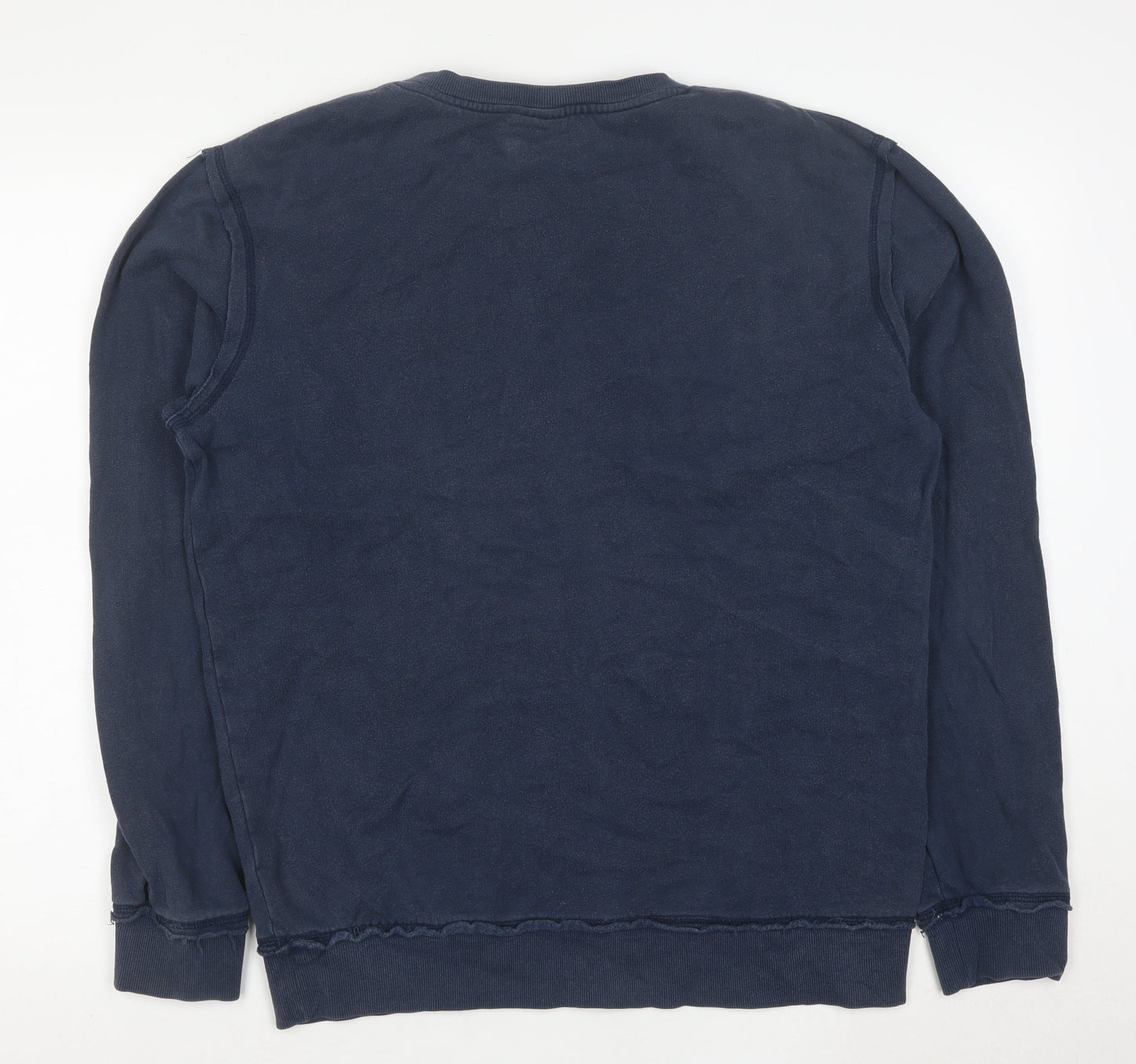Markham Men's Blue Cotton Crew Neck Pullover Sweatshirt L