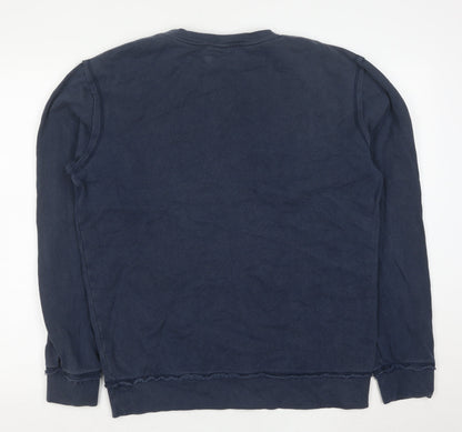 Markham Men's Blue Cotton Crew Neck Pullover Sweatshirt L