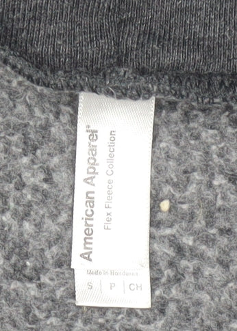 American Apparel Womens Dark Grey Full Zip Hoodie Size S Cotton Blend Graphic