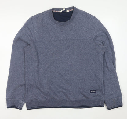Ben Sherman Men Blue M Crew Neck Pullover Sweatshirt