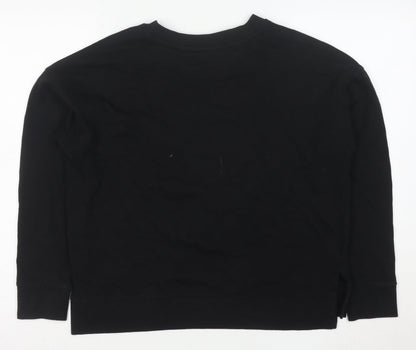 Calvin Klein Women's Black Leopard Logo Pullover Sweatshirt Size S