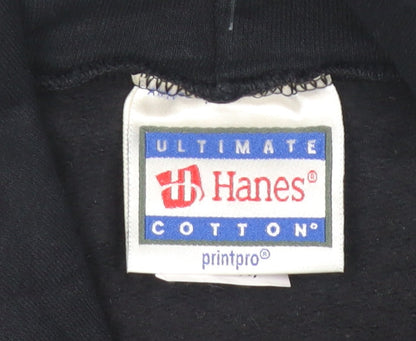 Hanes Mens Black Pullover Hoodie L Sports Graphic Sharks Vintage