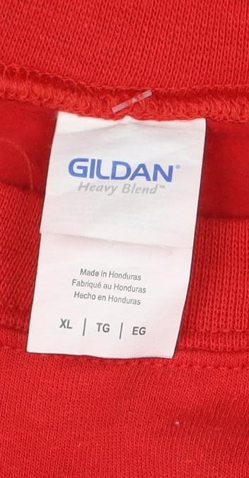 Gildan Men Red XL Heavyweight Winterset Iowa Graphic Sweatshirt