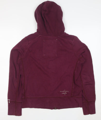 American Eagle Men's Purple Full Zip Hooded Sweatshirt Size M