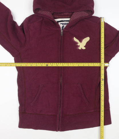 American Eagle Men's Purple Full Zip Hooded Sweatshirt Size M